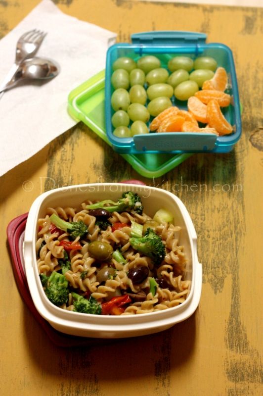 Dishesfrommykitchen KIDS LUNCH BOX WHOLE WHEAT PASTA WITH ROASTED